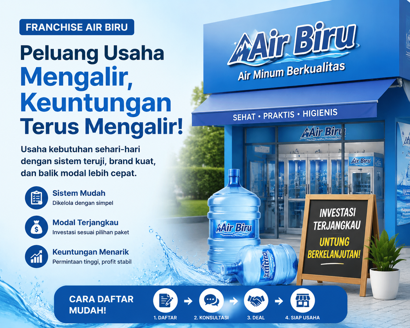 Peluang Usaha Minuman Segar yang Menguntungkan Bersama Franchise Air Biru