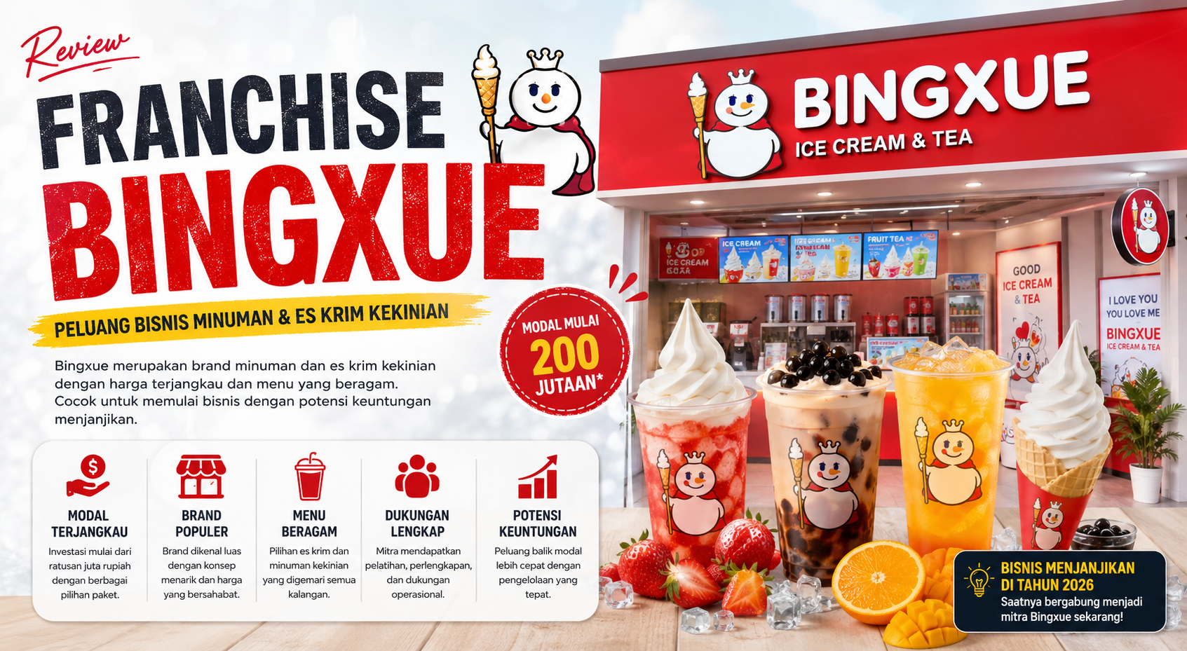 Franchise Bingxue: Modal, Cara Daftar, dan Potensi Keuntungannya