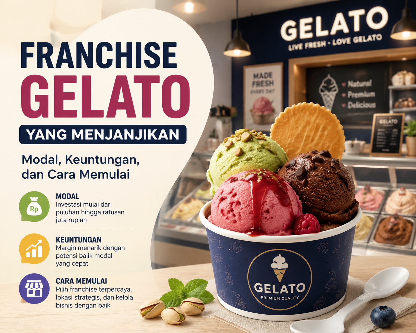 Franchise Gelato yang Menjanjikan: Modal, Keuntungan, dan Cara Memulai
