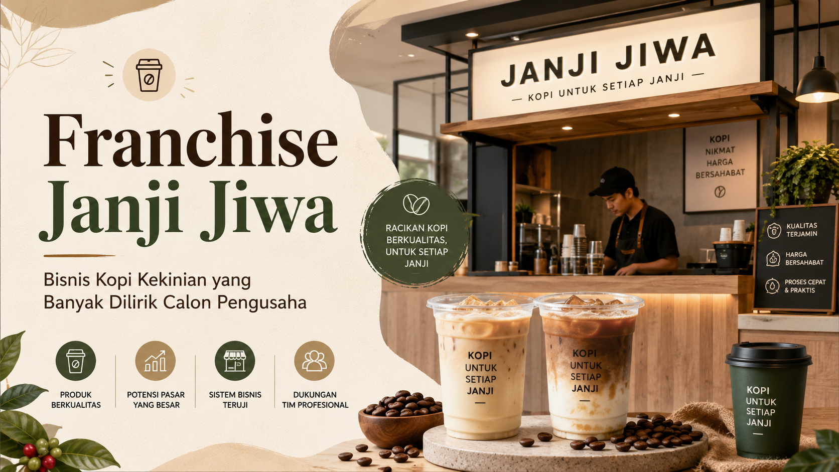 Franchise Janji Jiwa: Bisnis Kopi Kekinian yang Banyak Dilirik Calon Pengusaha