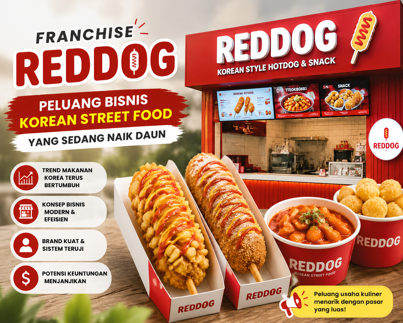 Franchise Reddog, Peluang Bisnis Korean Street Food yang Sedang Naik Daun