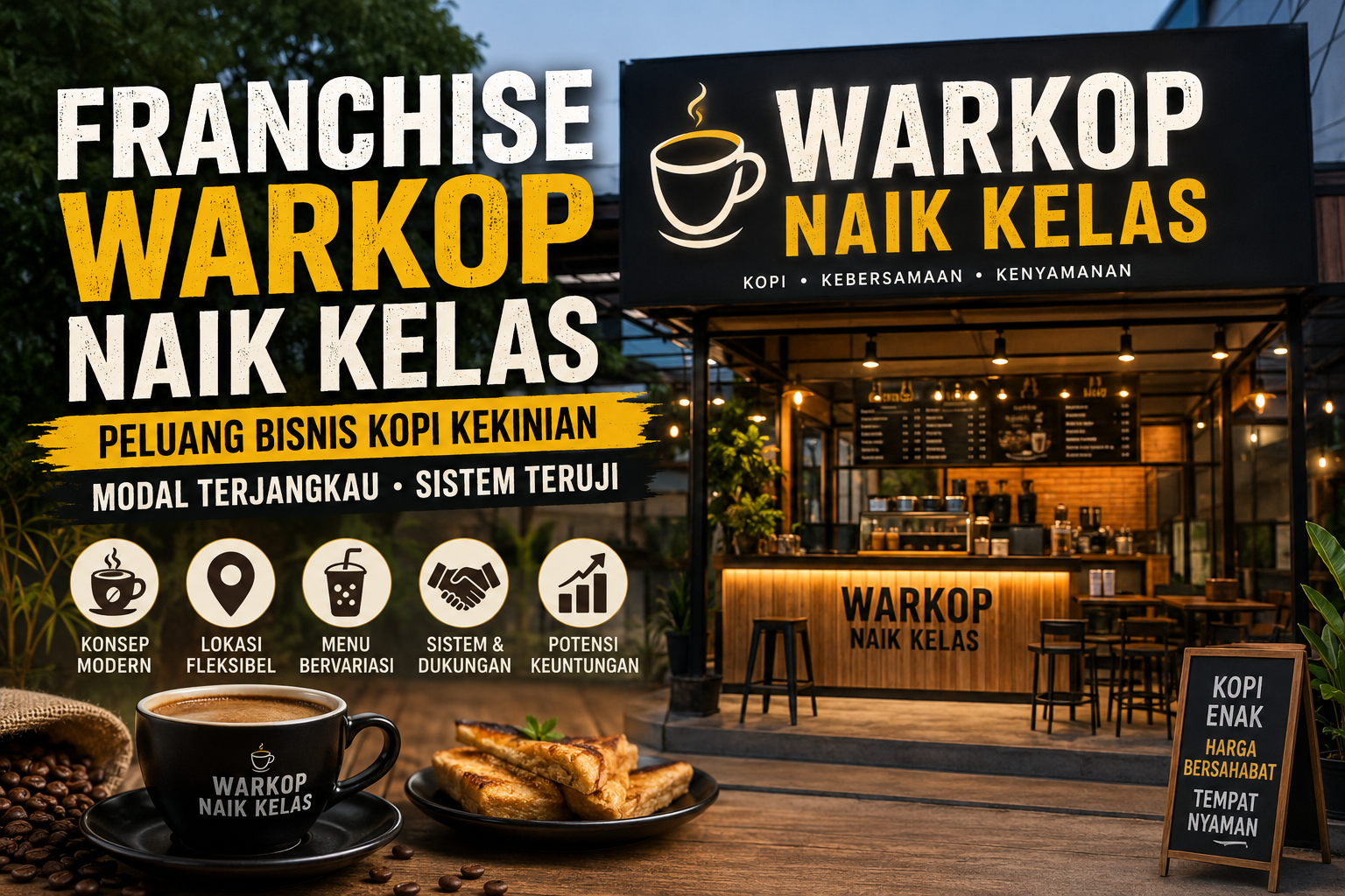 Franchise Warkop Naik Kelas, Peluang Bisnis Kopi Kekinian dengan Modal Terjangkau dan Sistem Teruji