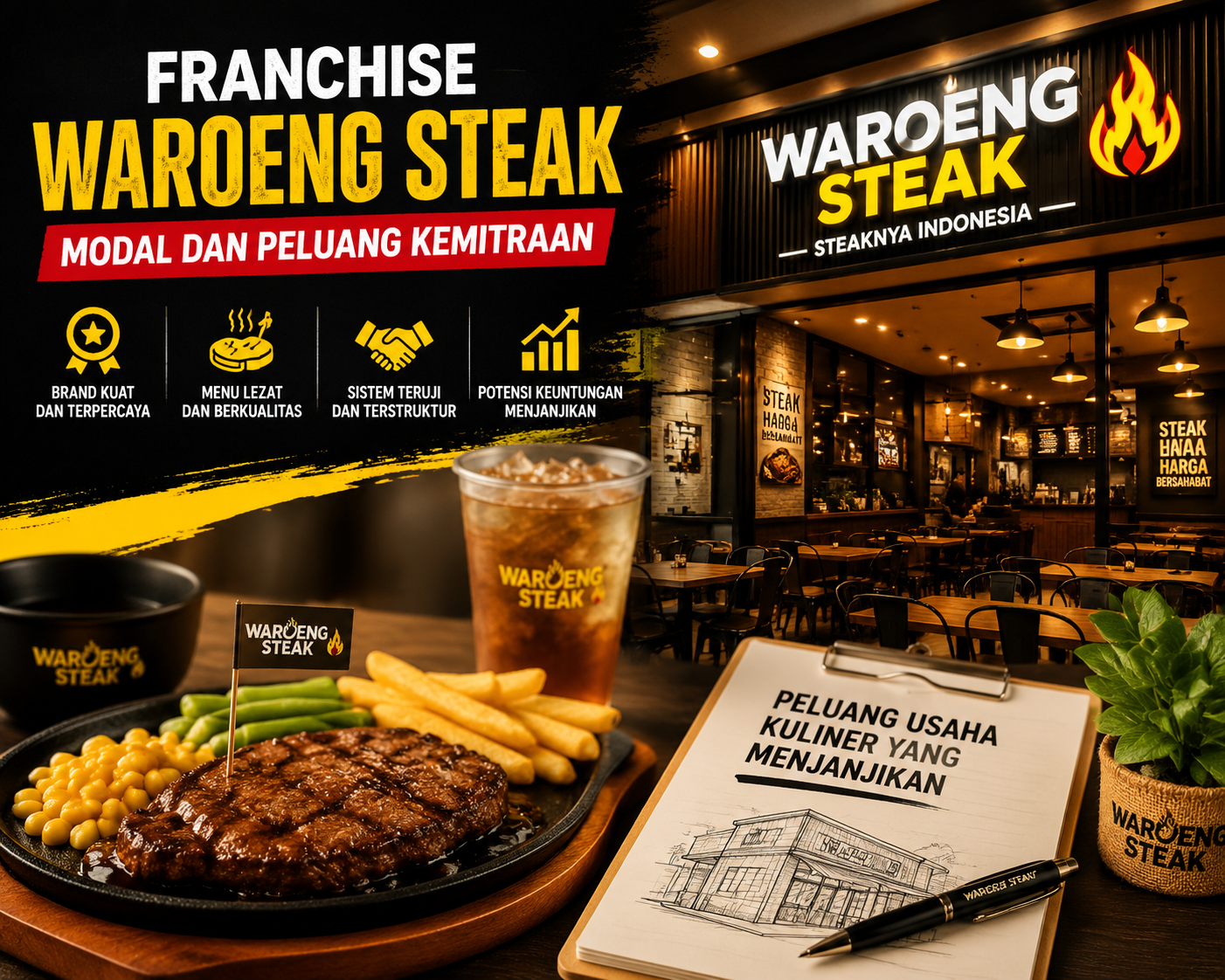 Franchise Waroeng Steak: Modal dan Peluang Kemitraan