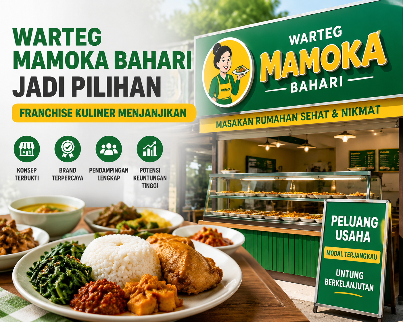 Warteg Mamoka Bahari Jadi Pilihan Franchise Kuliner Menjanjikan