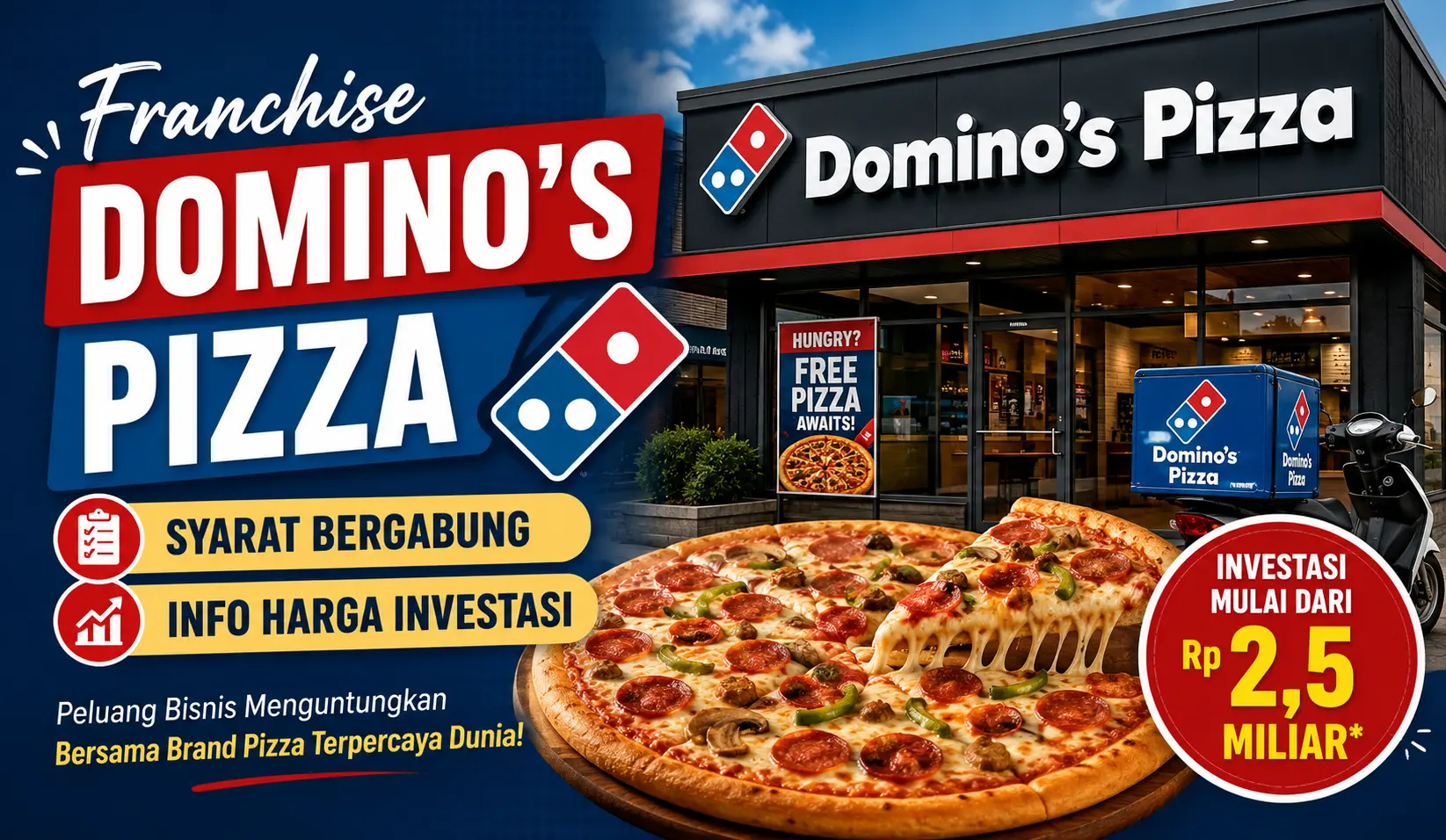 Franchise Domino’s Pizza, Syarat Bergabung, Info Harga Investasi