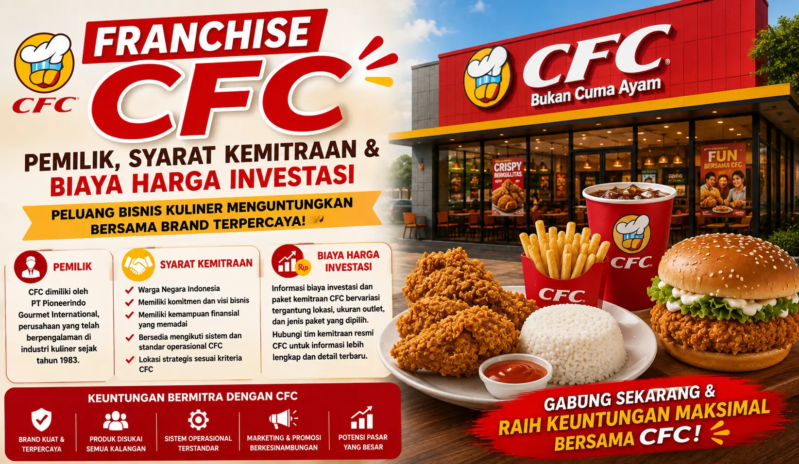 Franchise CFC, Pemilik, Syarat Kemitraan & Biaya Harga Investasi